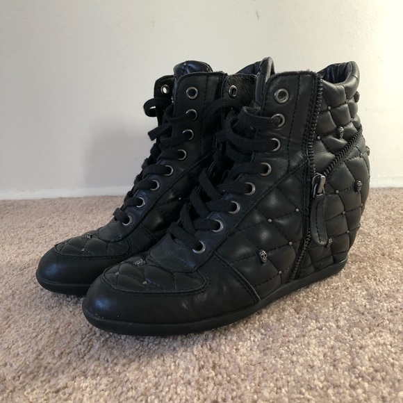 Ash Sneaker Heels, Black leather and skulls - Picture 5 of 7